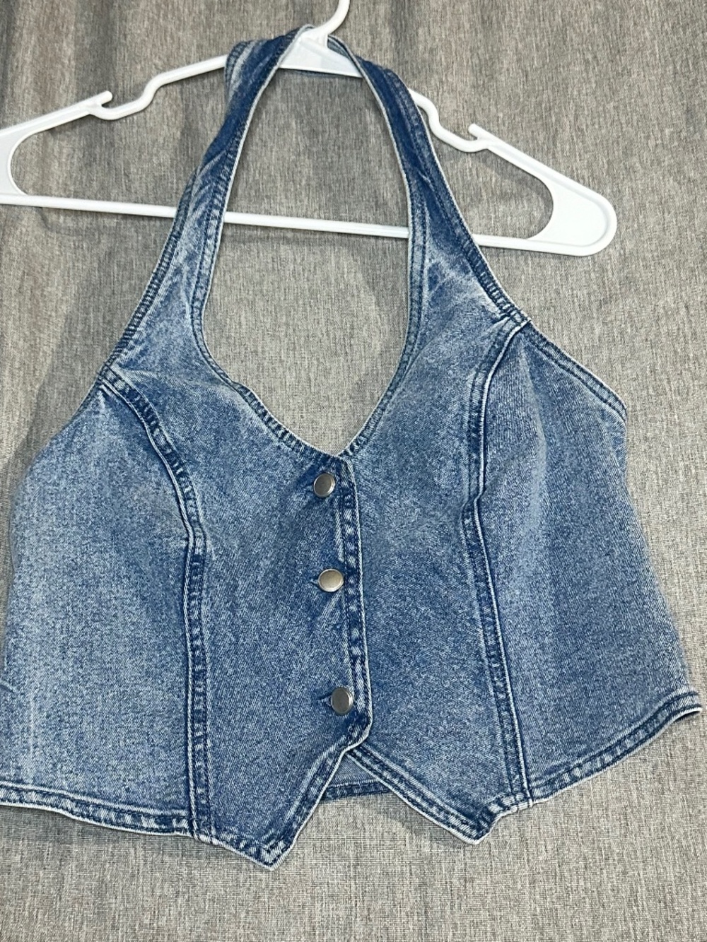 No Boundaries Denim Halter Vest Top Medium Wash Size Small